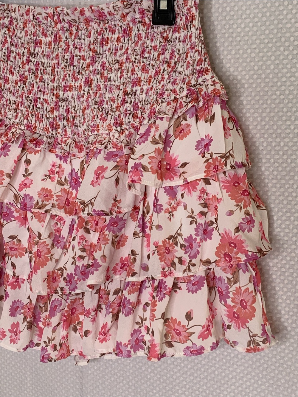 Altar'd State Pink Floral Smocked Circle Skirt - Picture 4 of 11